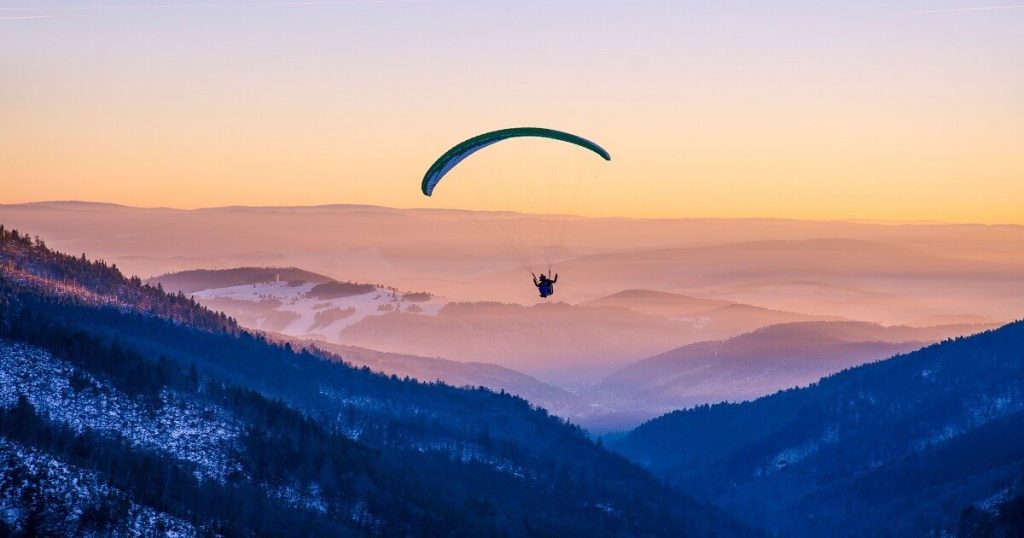 Paragliding during bhimtal tourism